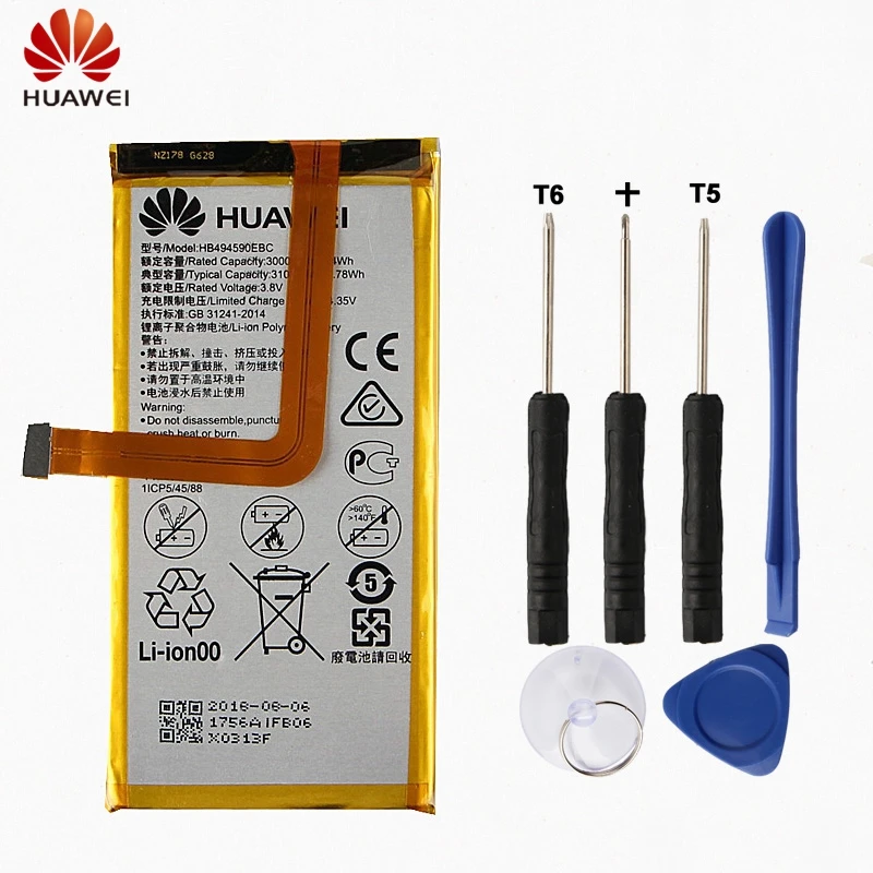 

HuaWei Original HB494590EBC Battery For Huawei Honor 7 Glory PLK-TL01H PLK-AL10 ATH-AL00 Replacement Phone Battery 3100mAh