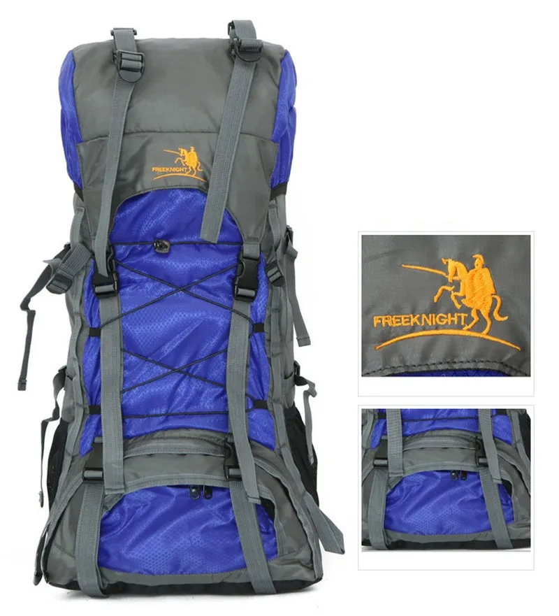 Free Knight 60L Outdoor Sports Professional Climbing Hiking Backpack Unisex Waterproof Nylon Travel Bags 6 Colors