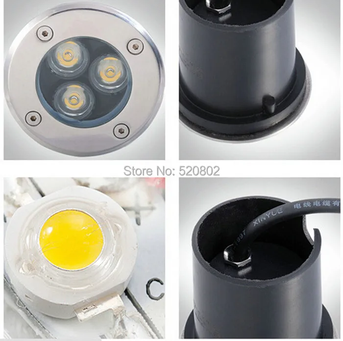 Conduzida à Prova Iluminação do Jardim Lâmpada ao ar Conduziu a Luz do Ponto Luz de Assoalho Subterrânea Dwaterproof Água 1led Recesso Quadrado Livre Luz 1w 5 Cheap Lâmpadas subterrâneas