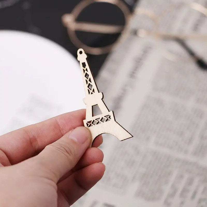 

25pcs Laser Cut Wood Embellishment Wooden For Eiffel tower Shape Craft Wedding Decor