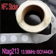 20 шт./лот Ntag 213 NFC тег 13,56 МГц ISO14443A Ntag213 Стикеры универсальные этикетки RFID тег Диаметр с фокусным расстоянием 25 мм для всех с поддержкой NFC телефонов