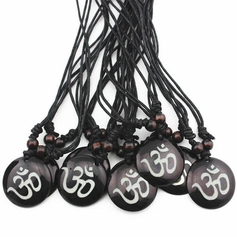 12 шт. резная Смола AUM OM Ohm индийская буддистская буддийская Индия амулет подвеска