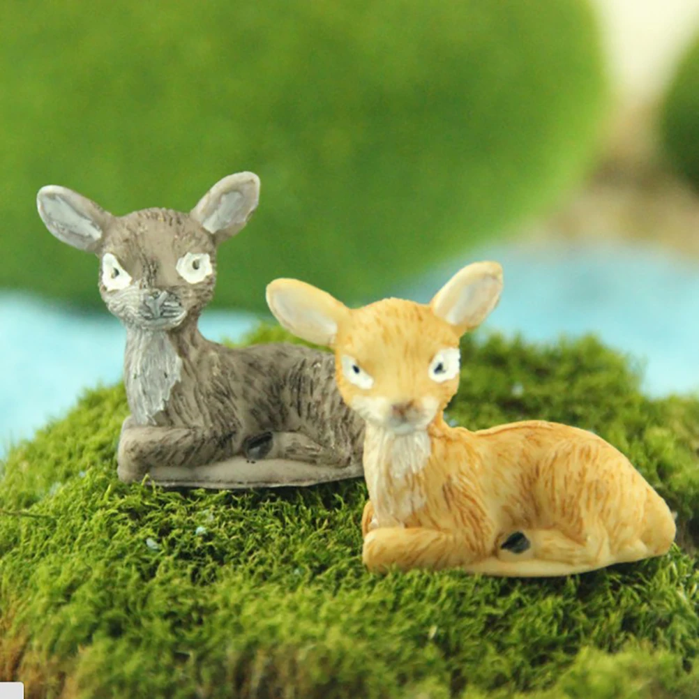 

Cartoon Deer Family Mini Fairy Garden Miniature DIY Doll House/ Terrarium/ Home/ Micro Landscape Decoration Succulents Decor
