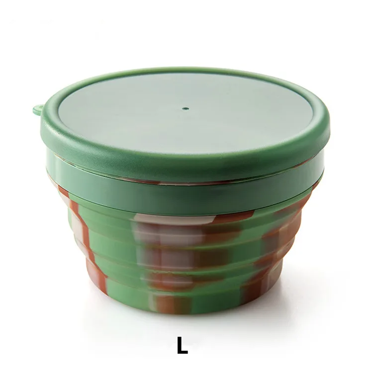 WOWCC 1 шт. наружная чаша наборы из силикона складная коробка для завтрака складная чаша Портативный силиконовая складная чаша складной салатная миска с крышкой - Цвет: 950ML