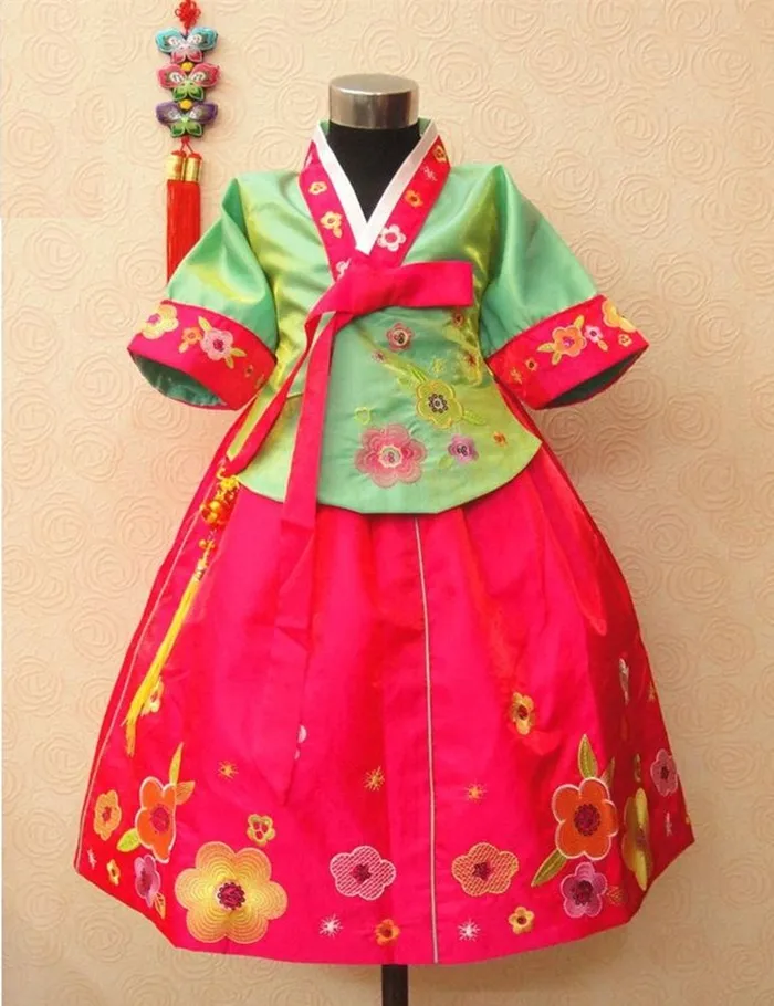 Разноцветное детское платье принцессы в Корейском стиле; Одежда для девочек; традиционные костюмы для танцев; ганбок; сценическое представление