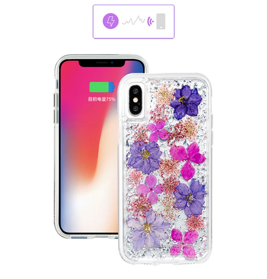 

Luxury Natural Real Petals Flower Phone Case For iPhone X 8 7 7Plus 6 6S 6Plus