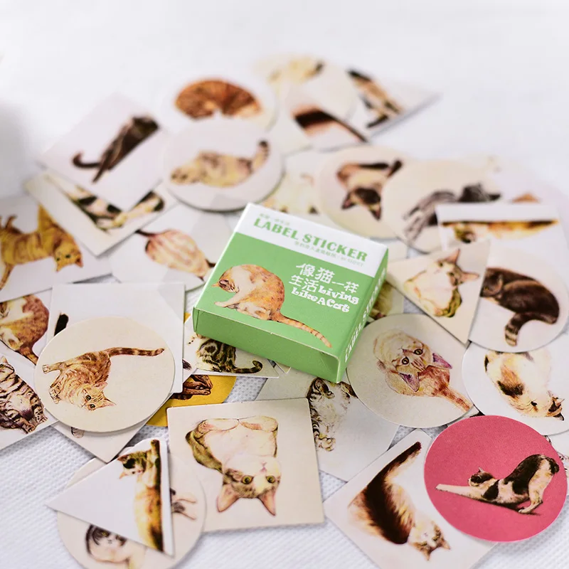 40pcs Self-adhesive Stickers Labels Boxed Stickers Pocket Album Decoration Seal Stickers DIY Paper Stickers Decorative Labels