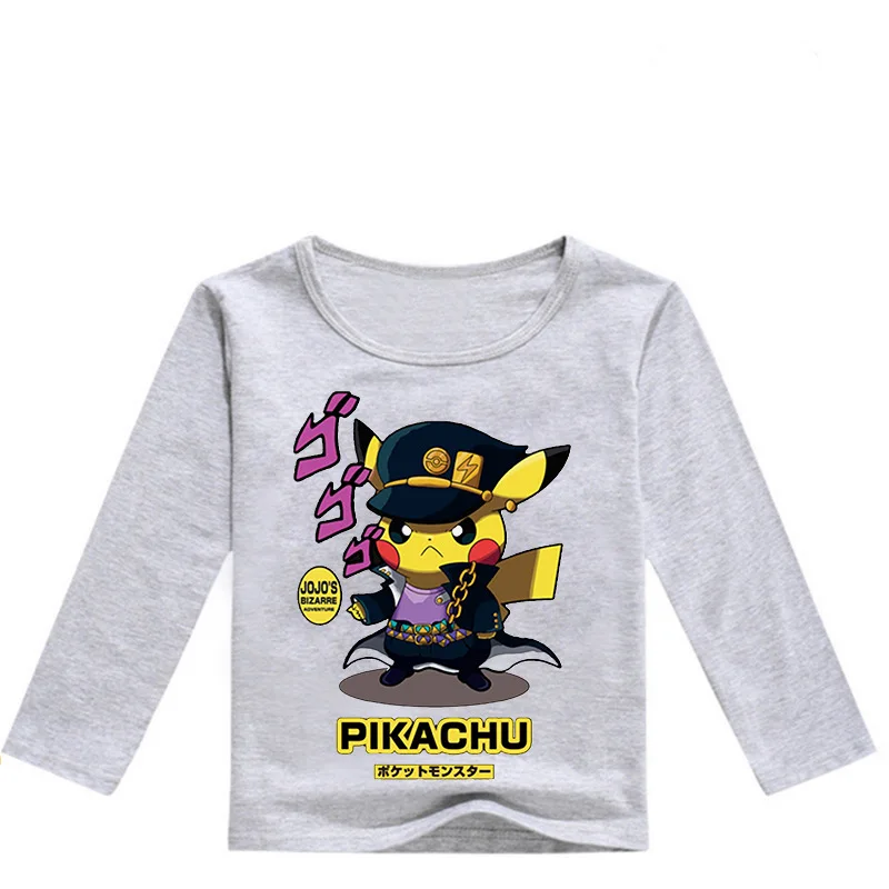 

Z&Y 2-16 Fashion Hip Hop Pokemon Detective Pikachu T Shirt Boy Tshirts Kids Casual Clothes Toddler Girls Shirts Long Sleeve Tops