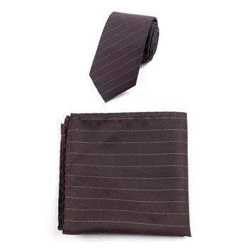 

TagerWilen Men's Tie Neckwear Necktie Set Casual Striped Black Pocket Square Wedding Gifts Suit Hankies Ties Sets Business T-165