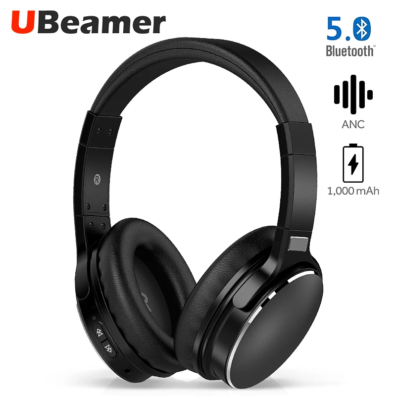 Ubeamer H1 Active Noise Cancellation Bluetooth 5 0 Headset built in 1 000 mAh battery long