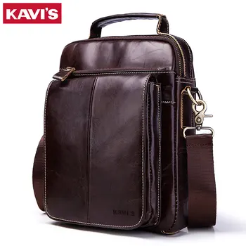 

KAVIS Men bags 100% Genuine Leather Shoulder Bag Men Classic Business CrossBody Bag Designer Cow High Quality Messenger Travel