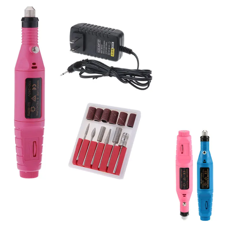 

Pen Shape 20000RPM Electric Nail Drill Machine Salon Pedicure Manicure File Polish Tool +6 Bits Professional Nail Art Equipment