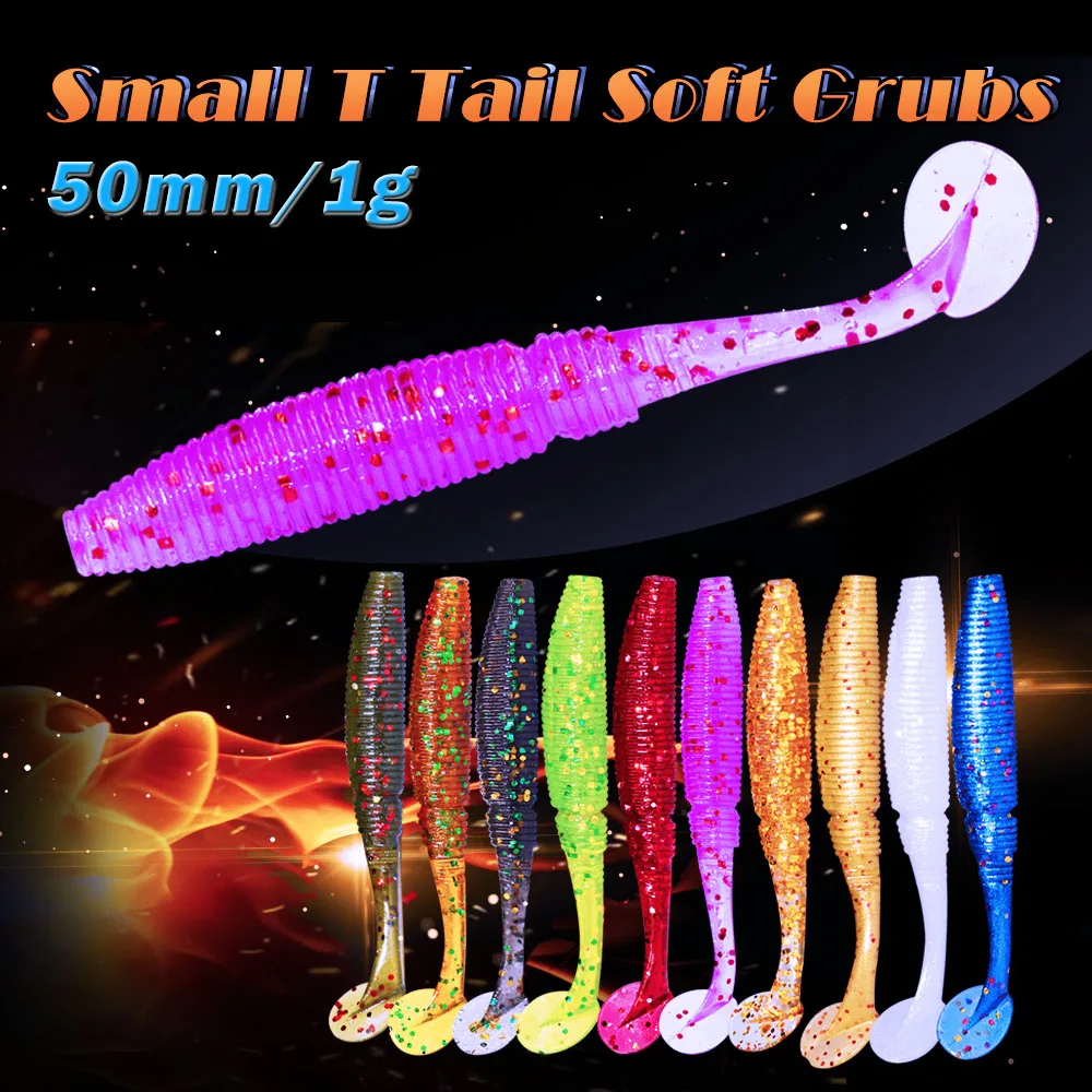 15pcsbag soft Paddle Tail lure 50mm 1g T Smell Fish Tail Worm Fishing Lure Bass Fishing Lures Plastic larva Crankbait Pesca