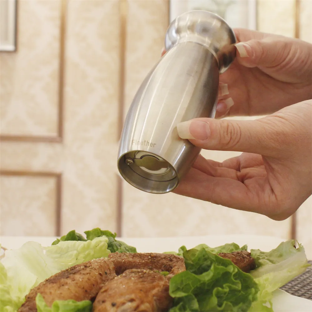 Finether  Stainless Steel Manual Pepper Mill Grinder Portable Kitchen Mill Muller Home Kitchen Tool Spice  Sauce Grinder 5