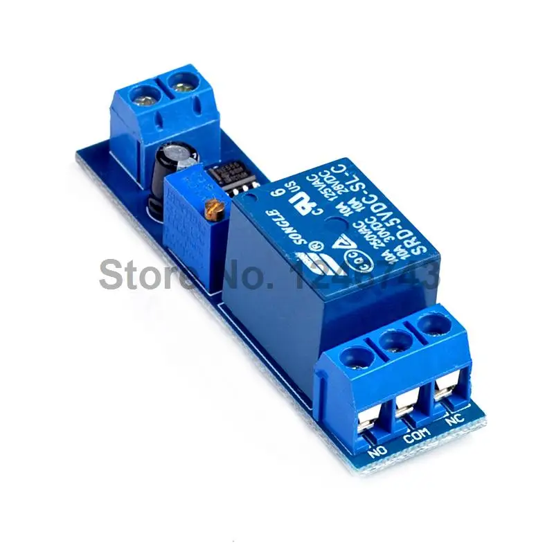 

5PCS Blue DC 5V Delay Relay Shield NE555 Pull Delay Timer Switch Adjustable Relay Module  0~10S