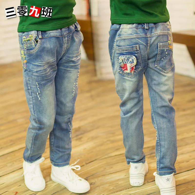 boys trousers kd 5 kids boys pants 2015 crianca denim blue ripped ...