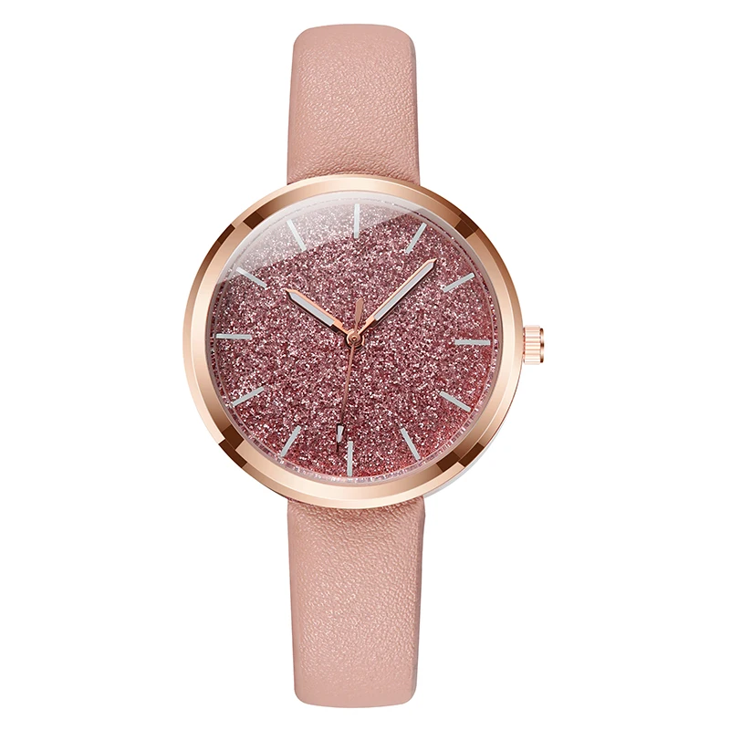 Leather Watches For Women Creative Style Simple Dress Quartz Watch Lovers Casual Starry Sky Dial Sport Watch Relogio Faminino