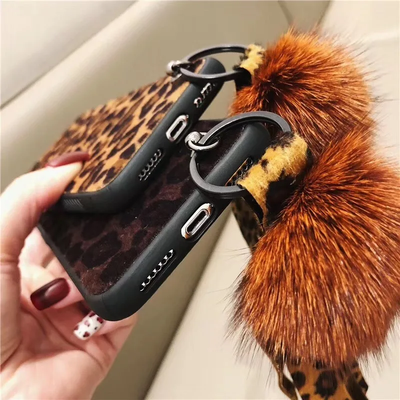 Мода лошадь мех животных ry leopard чехол для iphone XR XS MAX X лиса помпоном 8 плюс 7 6s 6 10| |