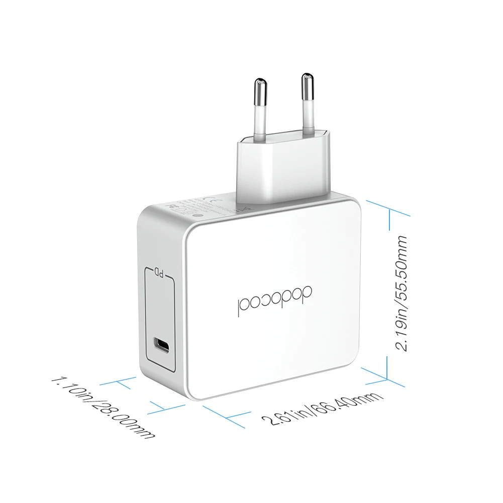 Dodocool 45 Вт usb type-C настенное зарядное устройство адаптер питания с питанием для Apple MacBook/iPhone X/ iPad Pro USB-C PD зарядное устройство