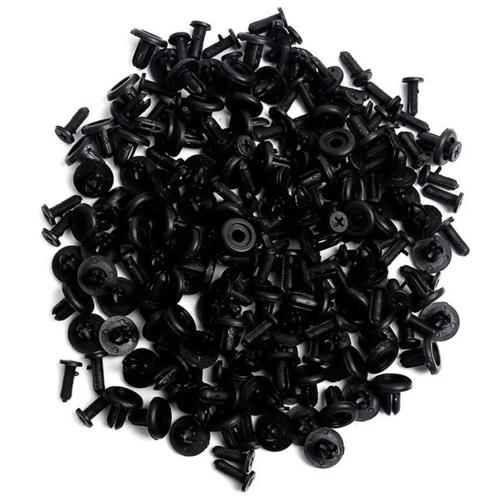 100Pcs Car Auto Plastic Rivets 6mm Hole Fastener Fender Bumper Push Pin