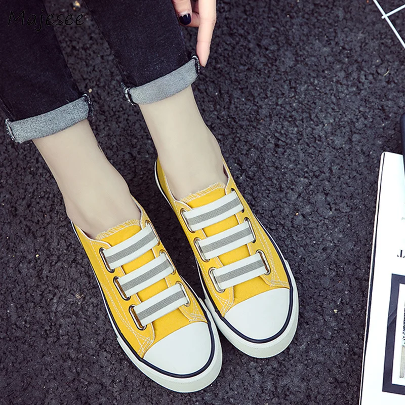 

Women's Vulcanize Shoes New Canvas Korean Style Students Sneaker Womens High Quality Leisure Simple Breathable Non-slip Female
