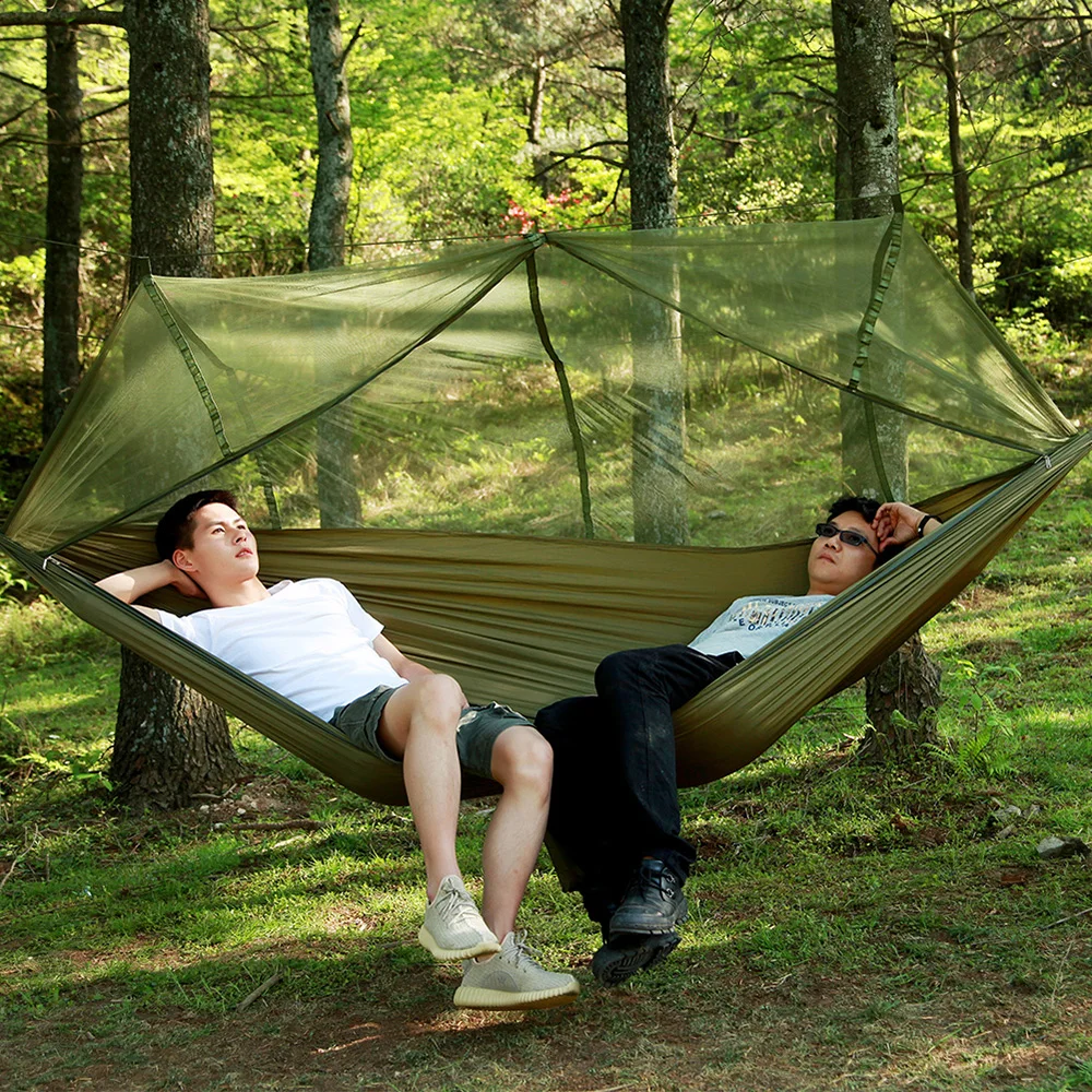 

1-2 Person Outdoor Mosquito Net Camping Hammock Parachute Camping Hanging Sleeping Bed Swing Hiking Travel Garden Hammocks