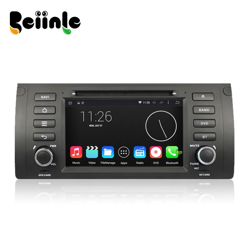 Beiinle Android 4.4.4 Quad Core 1024*600 автомобиль 2 DIN Авто DVD стерео GPS radionavigator для BMW 5 E39 x5 E53 M5 Range
