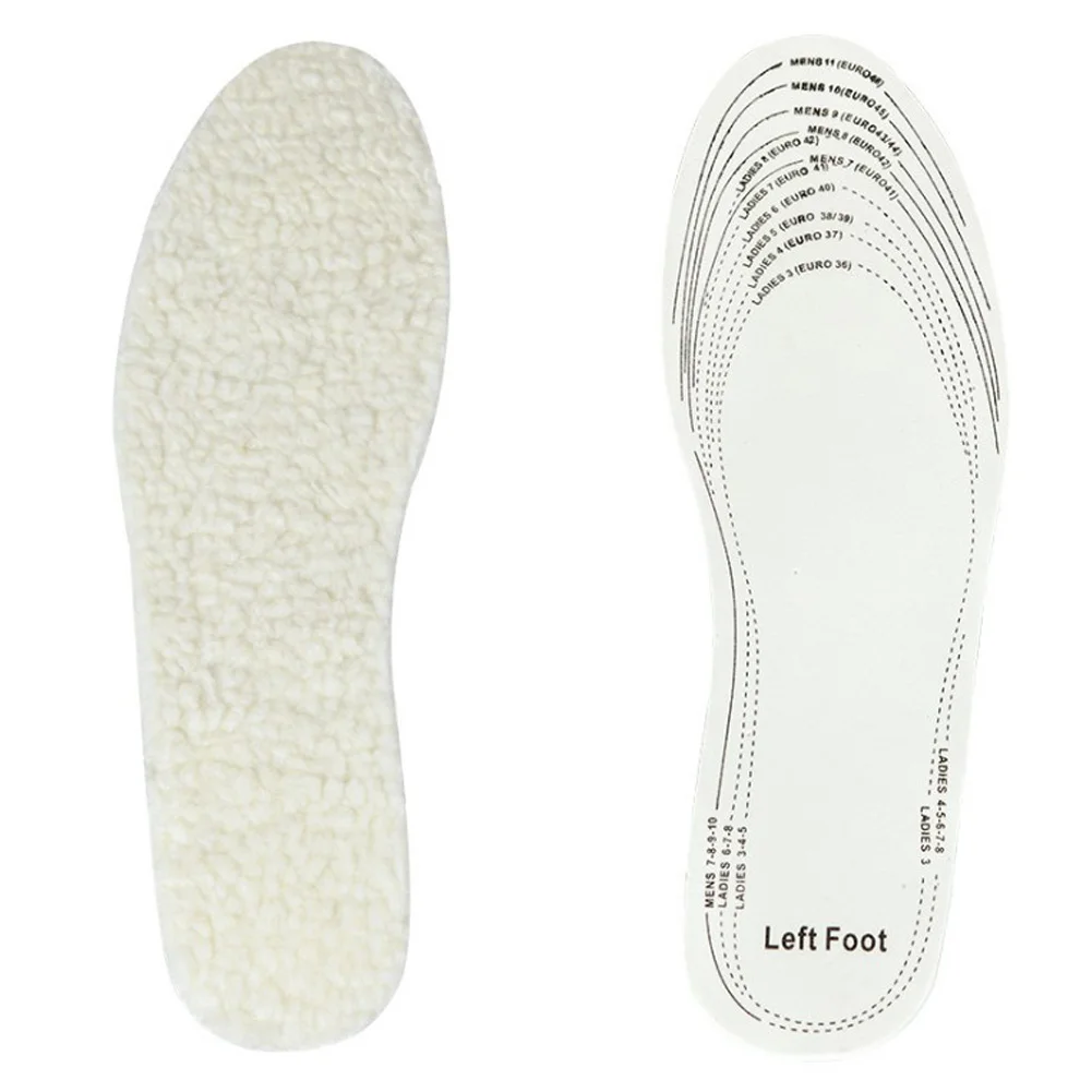 

YJSFG HOUSE 1 pair Unisex Men Wemen Winter Warm Soft Wool Winter Shoe Insole Pad Wholesale