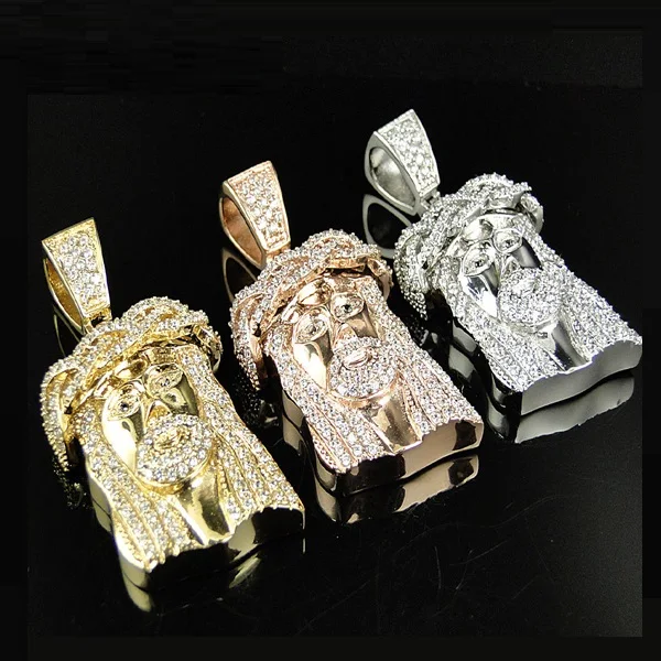 

yellow gold and white plating plating with 28" bead chain,bling bling micro pave jesus piece,necklace chain for men