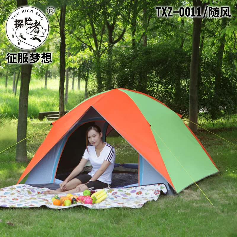 

2015 New On sale 3-4 person waterproof 2 layer hiking cycling trekking park picnic riding fishing beach camping tent camping