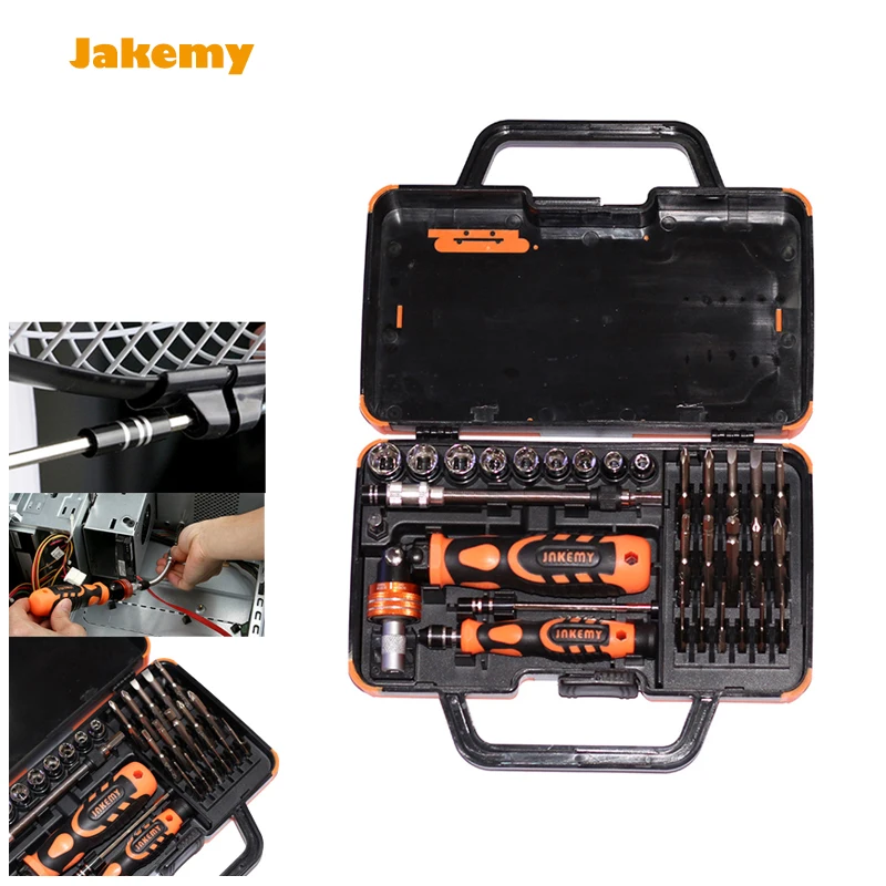 

Jakemy JM-6121 31 in 1 caixa de ferramenta Screwdriver set Multi Bits Ratchet Repair Tools Kit Opening tool home maintenance PC
