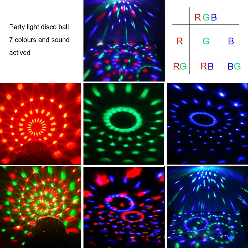 Litwod Z20 светодиодный сценический свет 7 цветов вращения маленький волшебный шар Голосовое управление сигналами красного, зеленого и синего цвета с пульт дистанционного управления мини-бар лазерный свет