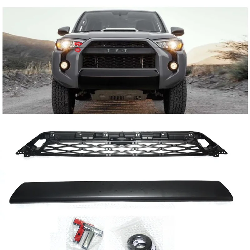 

EXTERIOR AUTO ACCESSORIES MODIFIED FRONT RAPTOR GRILLS BUMPER MESH MASK TRIMS COVER GRILL FIT FOR 4RUNNER GRILLE CAR PARTS 2014+