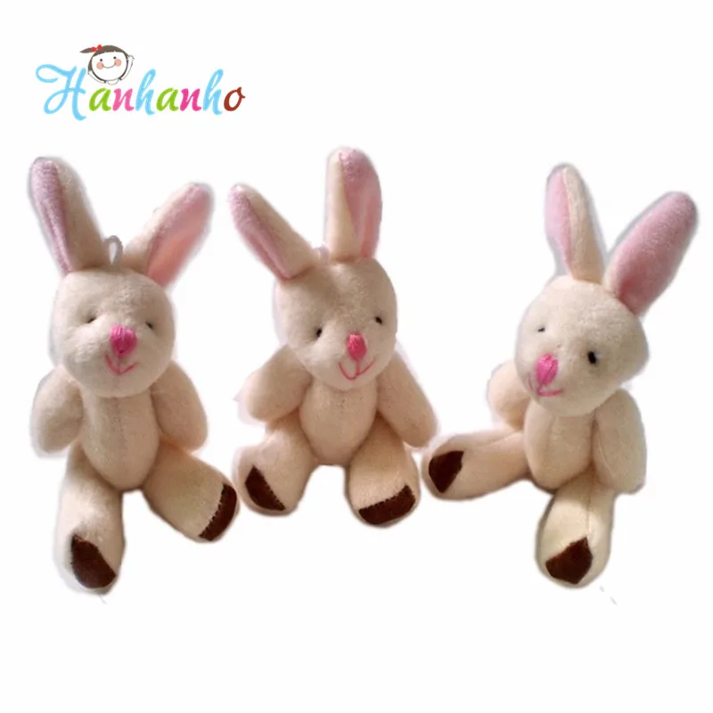 

Wholesale 30pcs/Lot 7.5cm Mini Joint Rabbit Plush Toy Kawaii Doll Bouquet Acessory Flower Packing