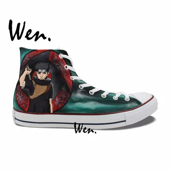 

Wen Hand Painted Shoes Design Custom Naruto Shippuuden Uchiha Shisui Itachi Syaringan High Top Men Women's Canvas Sneakers