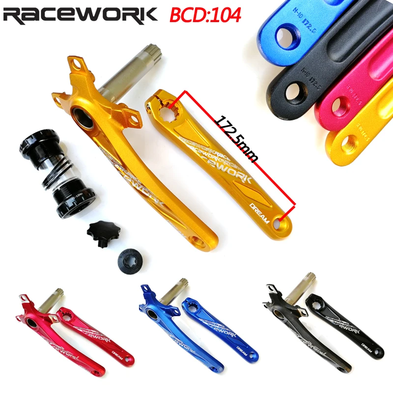 

Bike Crank Set RACEWORK 104 BCD MTB Bicycle Crandset Aluminum Alloy With Bottom Bike Crank 172.5mm Bicycle Accessories