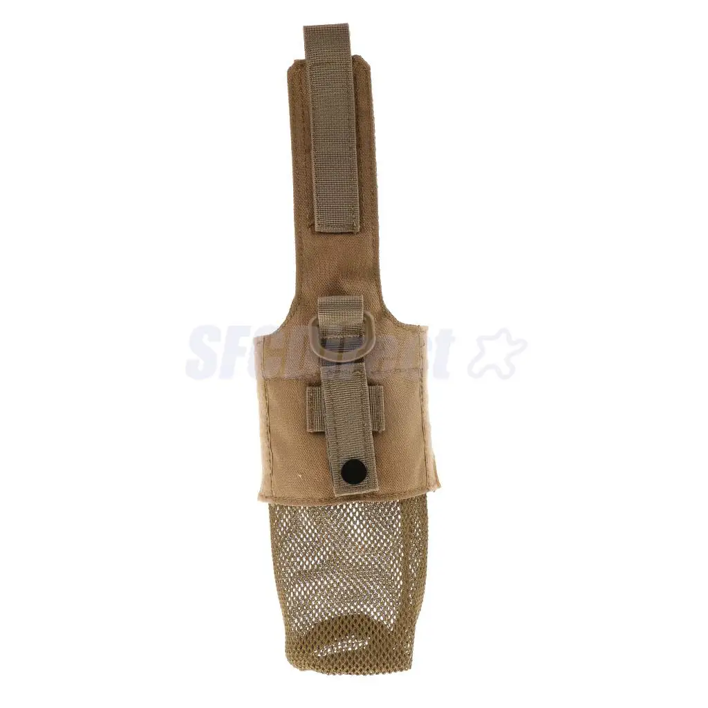 Outdoor Foldable Mesh Water Bottle Carrier Drinking Bottle Pouch Molle Bag Holder for Hunting Fishing Vest Belt