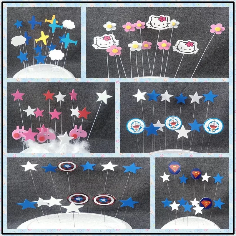 

Cartoon cake topper Happy Birthday Cake Decoration Sponge Foam Insert Plugin happy birthday cake topper