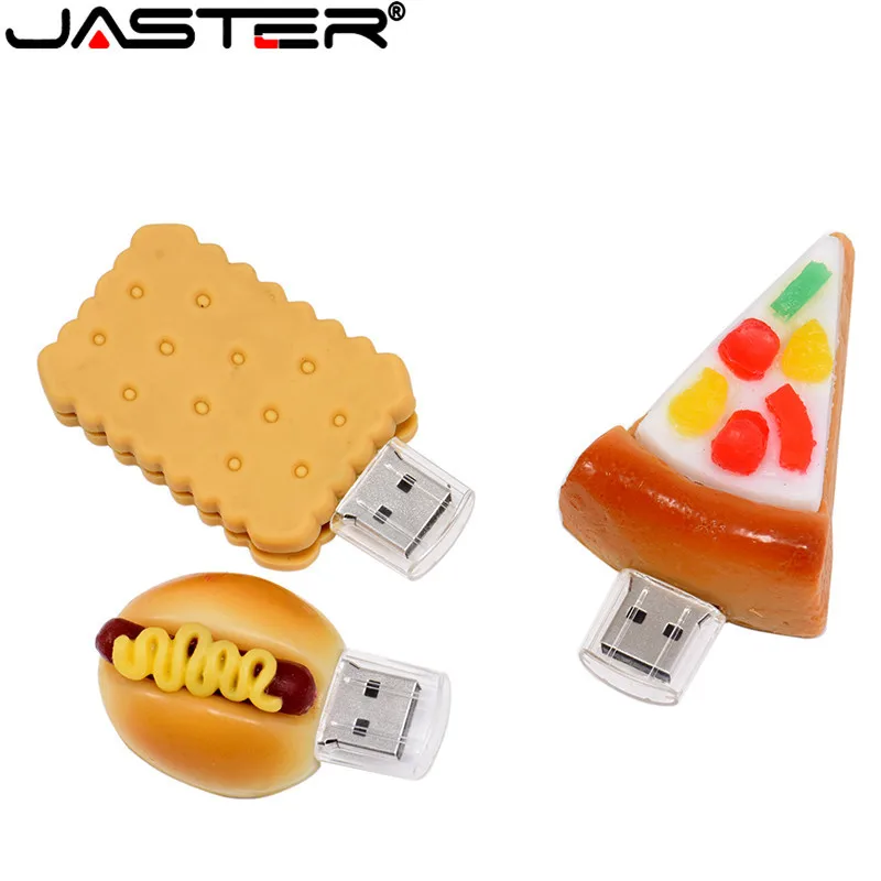 JASTER Pen drive, 4 ГБ 8 ГБ 16 ГБ 32 ГБ 64 Гб usb французский, пицца, суши, форма USB Flash USB2.0 Флешка с углублением под большой палец