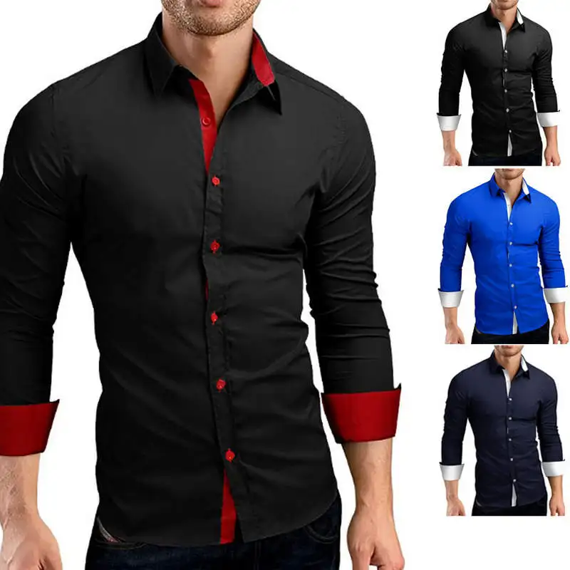 Men Shirt Brand 2019 Male High Quality Long Sleeve Shirts Casual Hit Color Slim Fit Black Man Dress Shirts 4XL C936 Men Shirt Brand 2019 Male High Quality Long Sleeve Shirts Casual Hit Color Slim Fit Black Man Dress Shirts 4XL C936