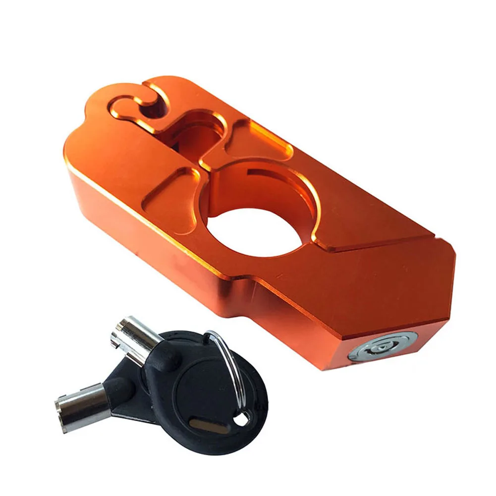 Новое поступление прочный алюминиевый сплав мотоцикл, скутер, велосипед руль велосипеда безопасный замок тормозной рычаг защита Велосипедное оборудование - Цвет: Оранжевый