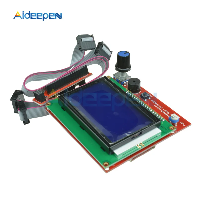 12864 LCD 3D طابعة عرض 1.4 الكريستال السائل جهاز تحكم ذكي مع ربط كابل محول للطابعات ناسخات الفاكس آلات