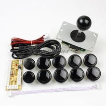 New Black USB Encoder To PC joystick + 5Pin 8 Way Rocker + 10x Push Buttons For Arcade Mame Games diy Kits Parts