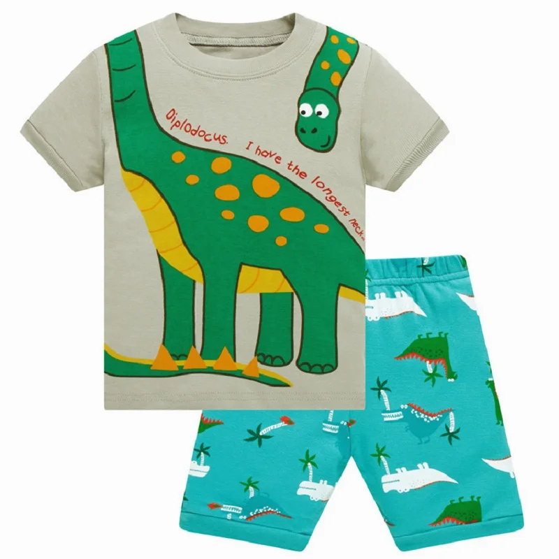 Популярные летние детские пижамы, одежда для маленьких мальчиков, костюм с героями мультфильмов, пижамы с короткими рукавами, детская одежда для сна, пижамные комплекты