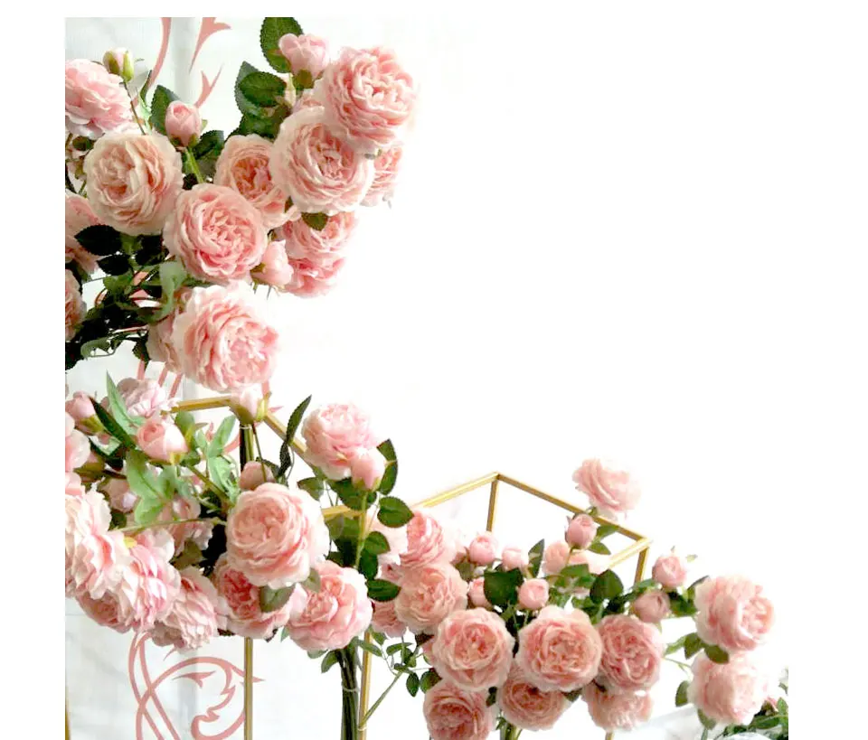 Artificial Flowers 3 Heads White Yellow Peonies Silk Flowers Peony Artificial Flower Wedding Decor for Home Peonies Color_08