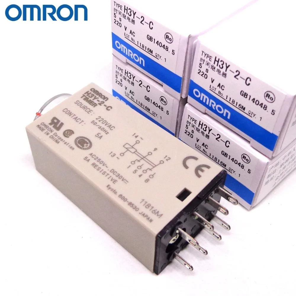 OMRON Реле времени H3Y-2-C 24VDC 220VAC 110VAC 1S 5S 10S 30S 60S 3M PYF08A-E новое и оригинальное OMRON Реле времени