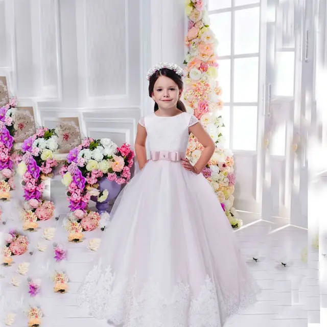 vestidos de flores de niña para la boda tobillo longitud madre hija