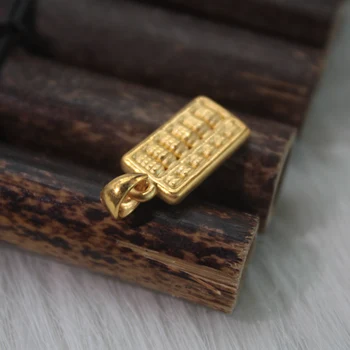 

1PCS 999 Real 24K Yellow Gold Pendant 3D Abacus Beads Women's Gift 2-2.2g New