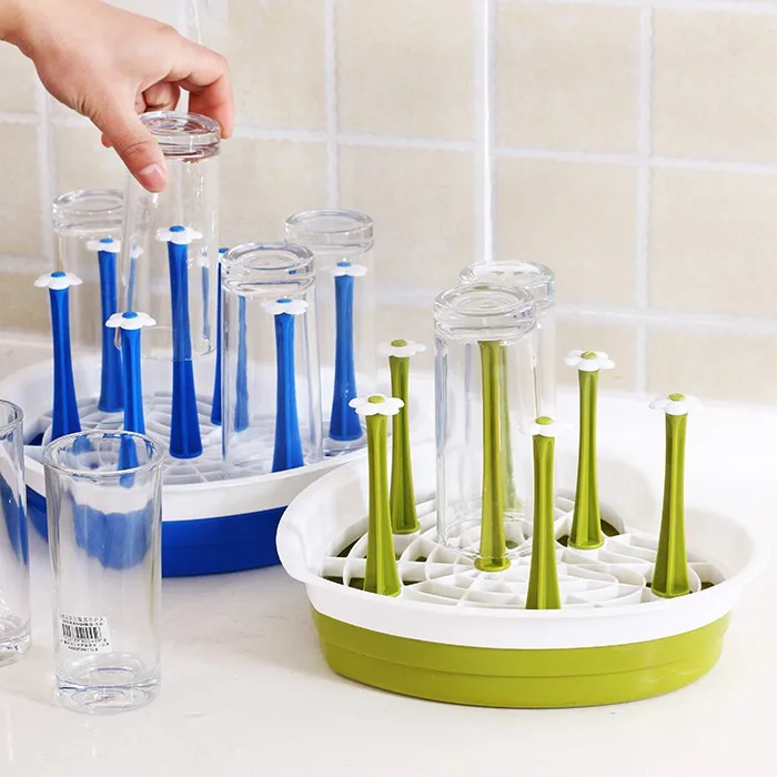 DIY Tree Draining suction cup holder hanging wine glass water bottle