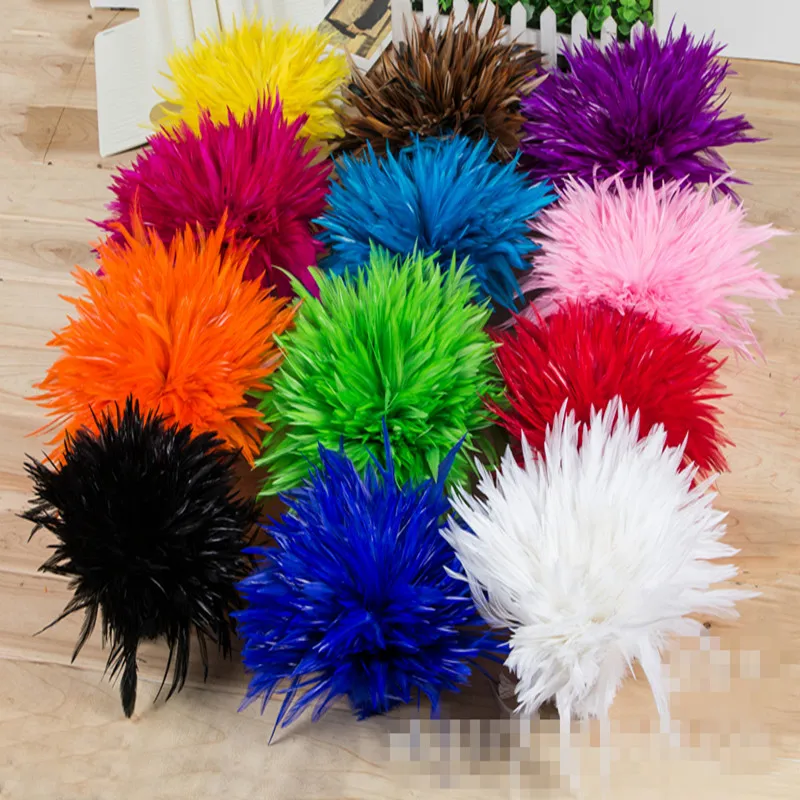 

1 Single Pack Rooster Saddle Hackle Feather Strung 10-15cm 4-6" Chicken feather Trimming Cock Ribbons For Dress